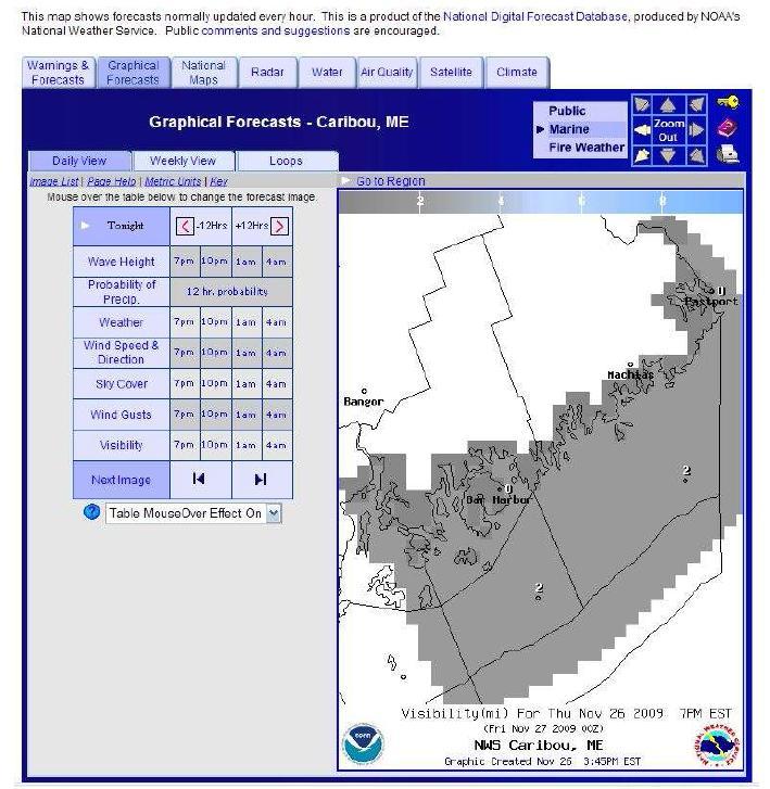 Graphical Forecasts - Caribou, ME (Marine)