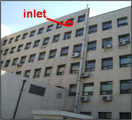 Photo of aerosol inlet at YonseiUniversity, Seoul.