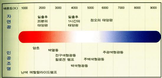 자연광과 인공조명 비교