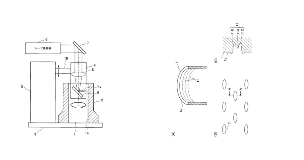 Method for forming fine recessed part on sliding surface, fine recessed part forming device, and sliding member