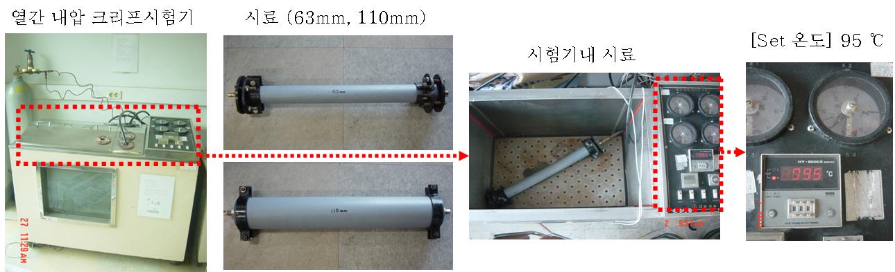 열간 내압 크리프 시험기 사진