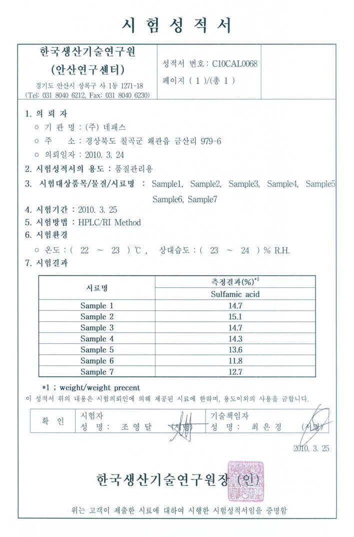 SL 농도 측정 결과