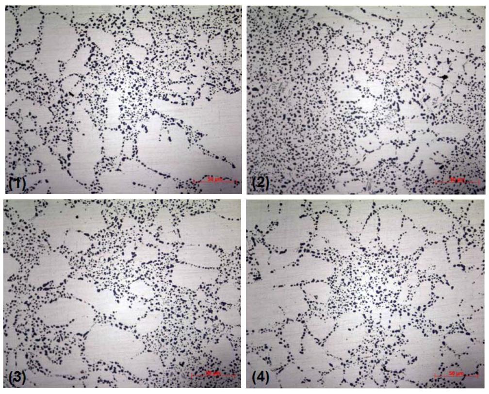 Microstructure of each position by 500 times magnification