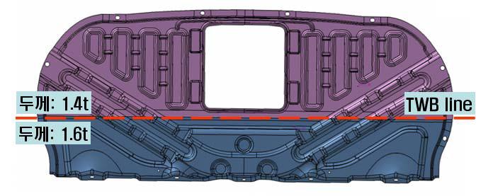 TWB 적용 Panel Rear Seat Back부품 설계안