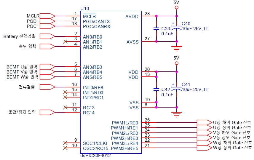 dsPIC30F4012 회로도