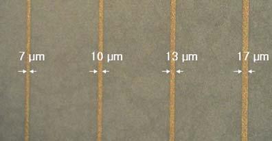 5 μm Pattern 후 도금 공정으로 형성된 Signal Line