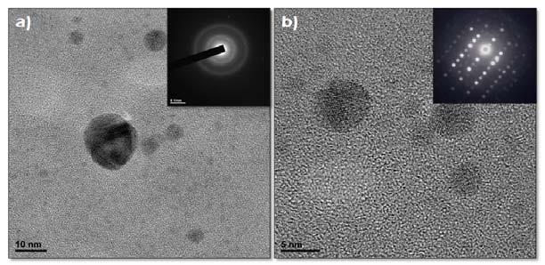 TEM (a) and HRTEM (b) micrographs of spherical β-tricalcium phosphate powders
