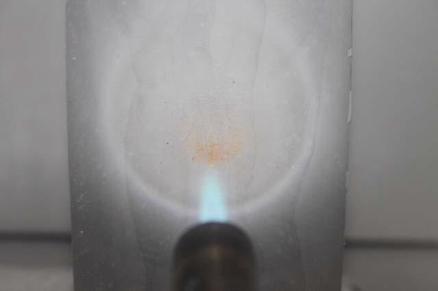 Flame test for the specimens.