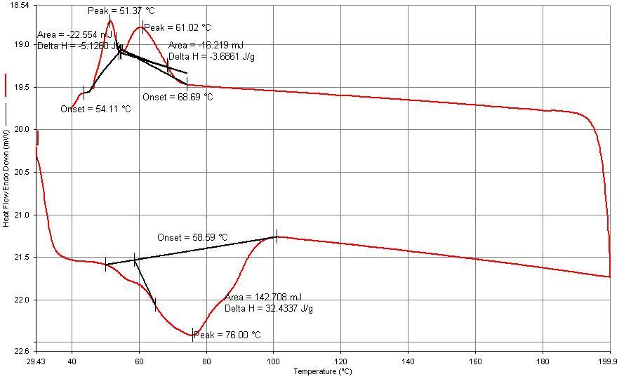 Zn cation 중화도 30%(EA3)의 DSC Diagram