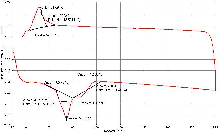 Na cation 중화도 40%(EAN)의 DSC Diagram