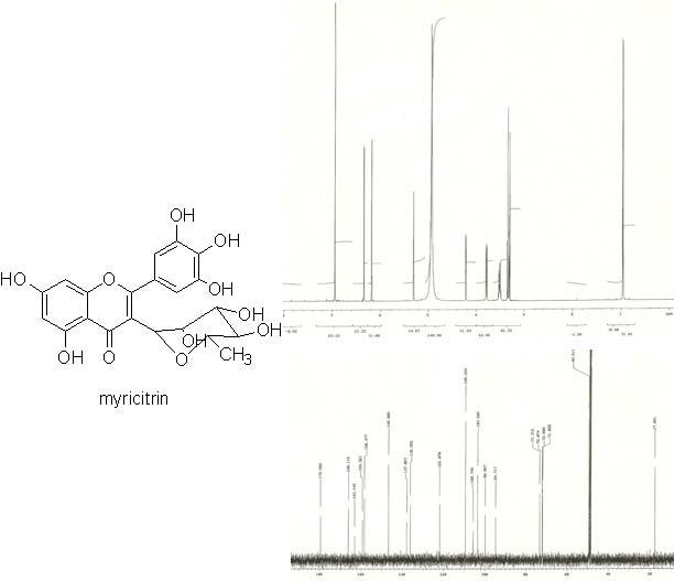 The 1H-NMR and 13C-NMR spectrum of miricitrin .