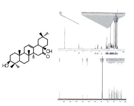 The 1H-NMR and 13C-NMR spectrum of compound 3.