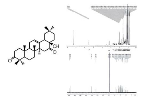 The 1H-NMR and 13C-NMR spectrum of compound 4.