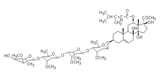 Chemical structure of wilfoside ClN isolated from Cynanchum wilfordii.