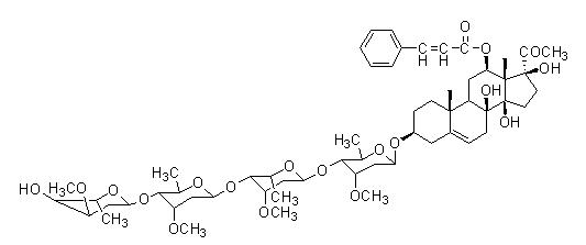 Chemical structure of wilfoside KlN isolated from Cynanchum wilfordii.