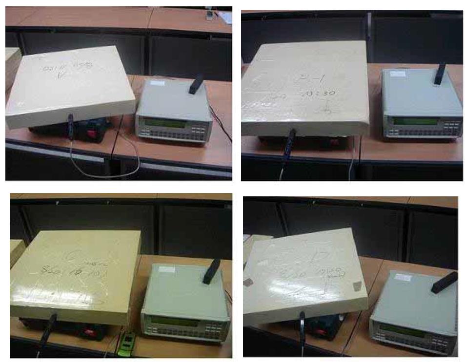 Measurement of thermal conductivities of PUR foams with needle type thermal conductivity tester.