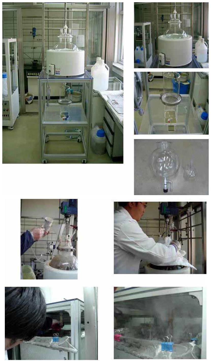 Pictures of pilot reactor for test of 30kg scale.