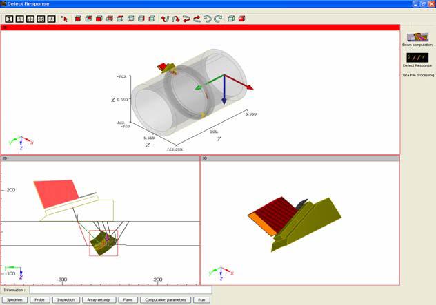 Crack 결함 시험편 1에 대한 2D, 3D 이미지