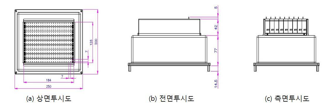 촉각정보 전달 장치 투시도 및 크기