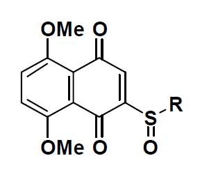 Synthetic design of Alkylsulfinyl dimethoxynaphthoquinone derivatives
