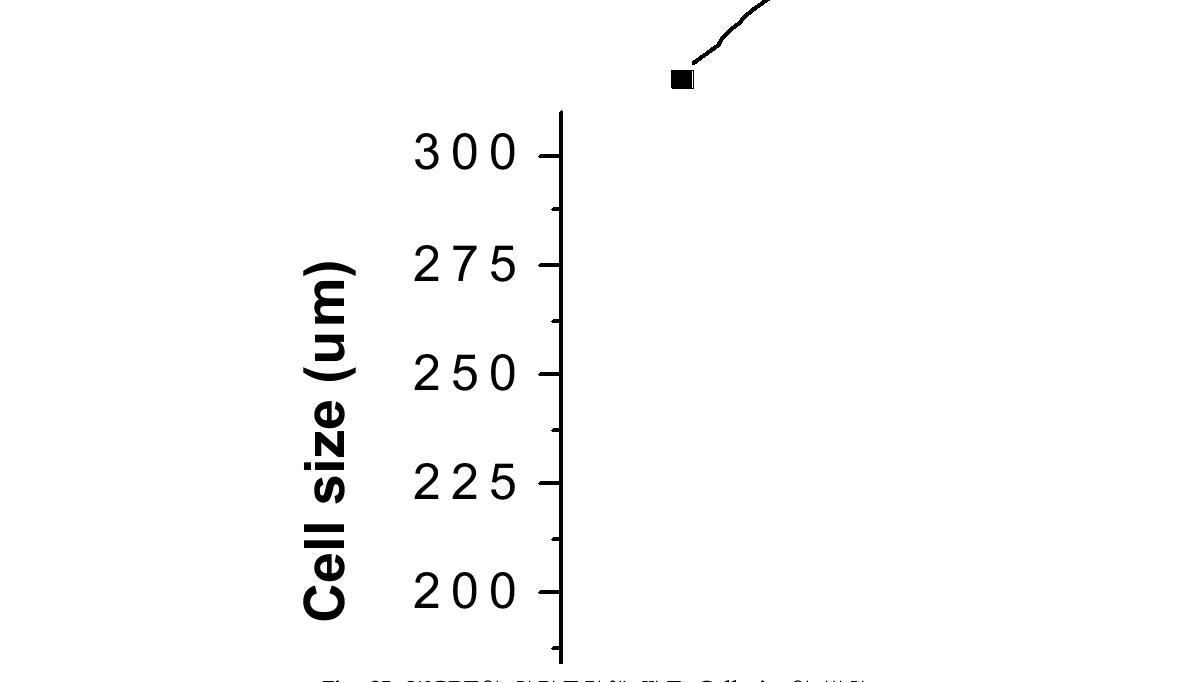 WGRT의 함량증가에 따른 Cell size의 변화