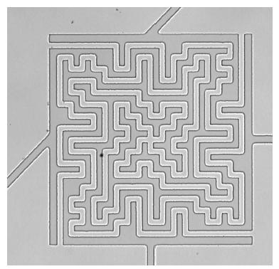 The ITO pattern of four electrodes.