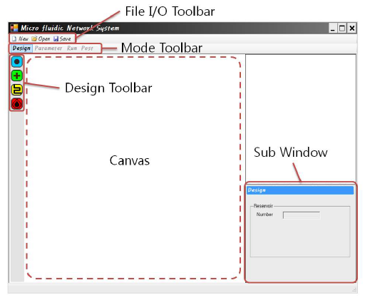 Structure of the GUI program developed by C#.