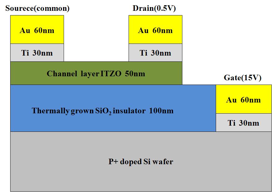ITZO TFT 제작 모식도