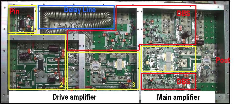 제작한 DBS가 적용된 전력 증폭기 사진