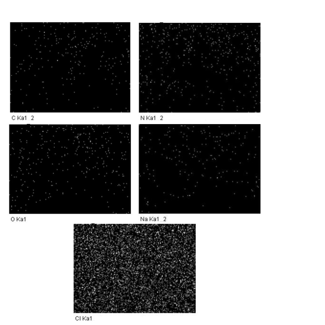 Chemical element distribution of cured UF resin with a F/U mol ratio of 1.4 by the addition of 10% NH4Cl.