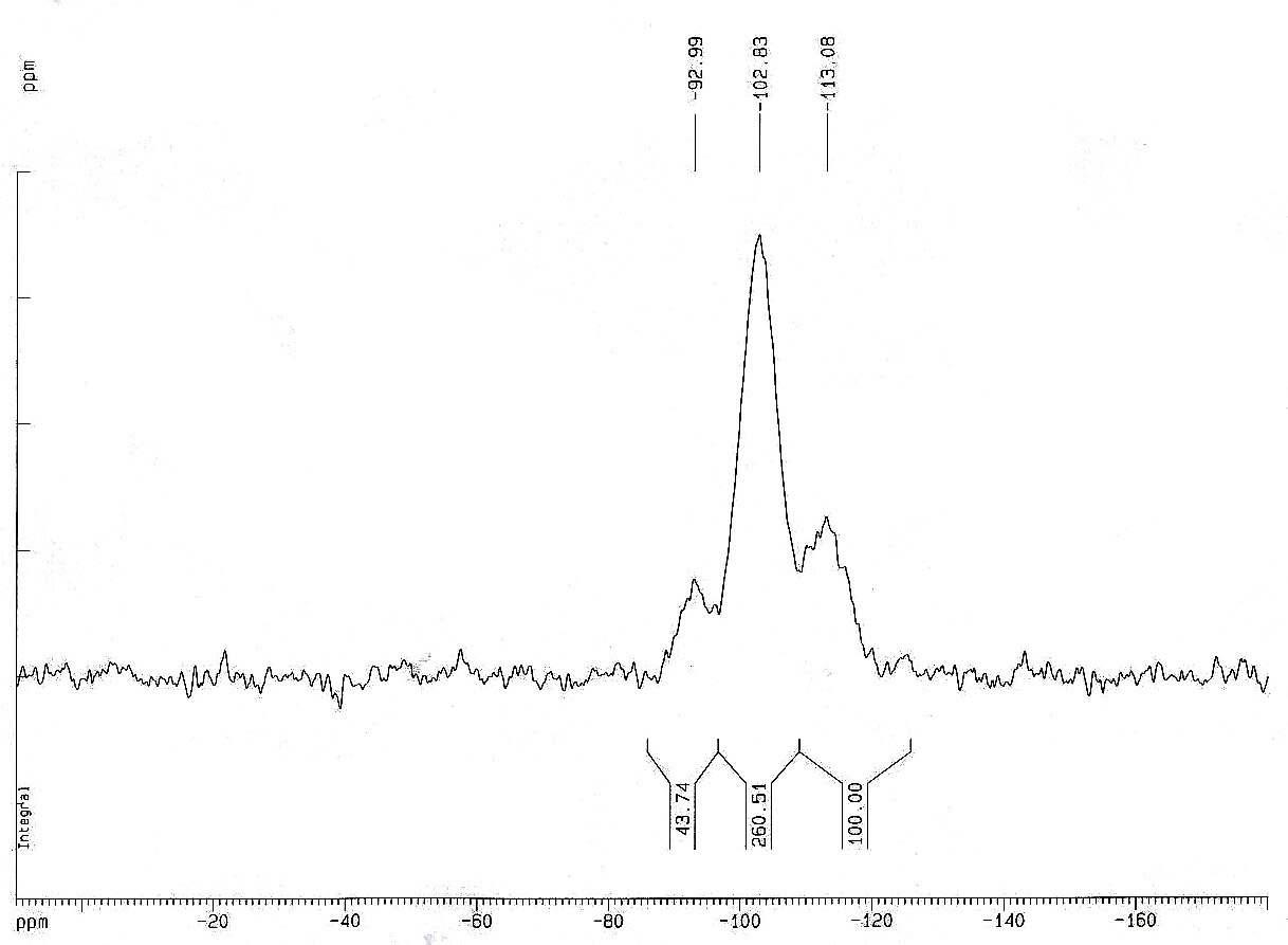 생성물의 solid phase 29Si CP-MAS NMR spectra