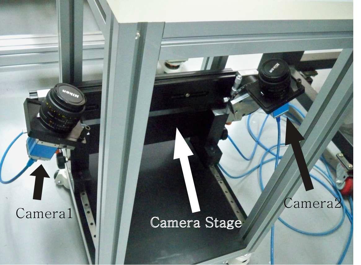 3D Stereoscopic PIV용 Camera 설정 사진