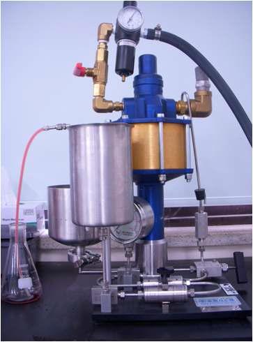 A ppearance of microfluidizer. (M -110Y M icrofluidizer M icrofluidics, USA )