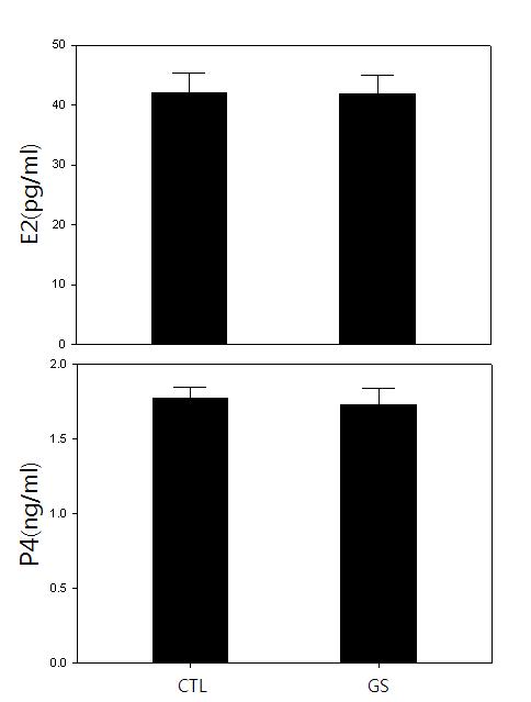 Effects of GS ICV infusion on the levels of serum estrogen and progesterone in the immature rat