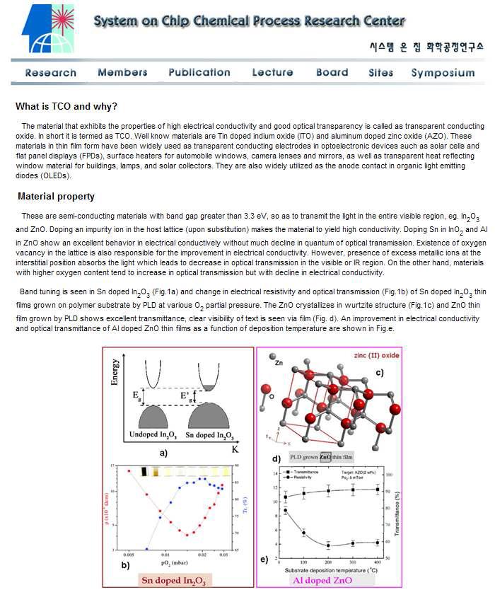 홈페이지의 투명 전극의 필요성, 연구 동향 및 공정에 관한 정보