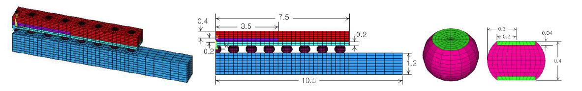 Finite element model of the electronics package and solder ball modeling