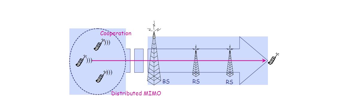 분산형 MIMO 및 다중홉 릴레이 전송