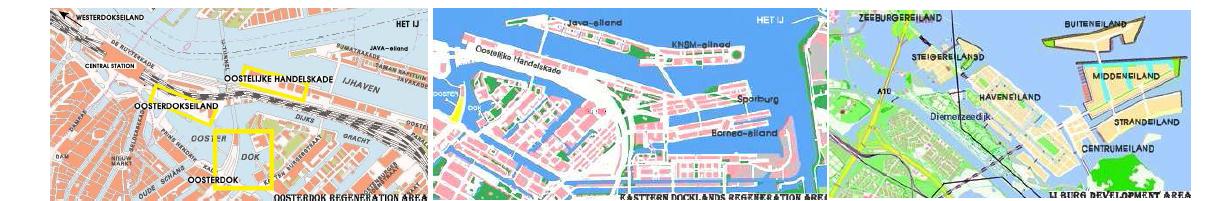 도심-이스턴하버-동부확장지역에 이르는 Oosterdok, Eastern Docklands, IJburg 재생 및 개발지역