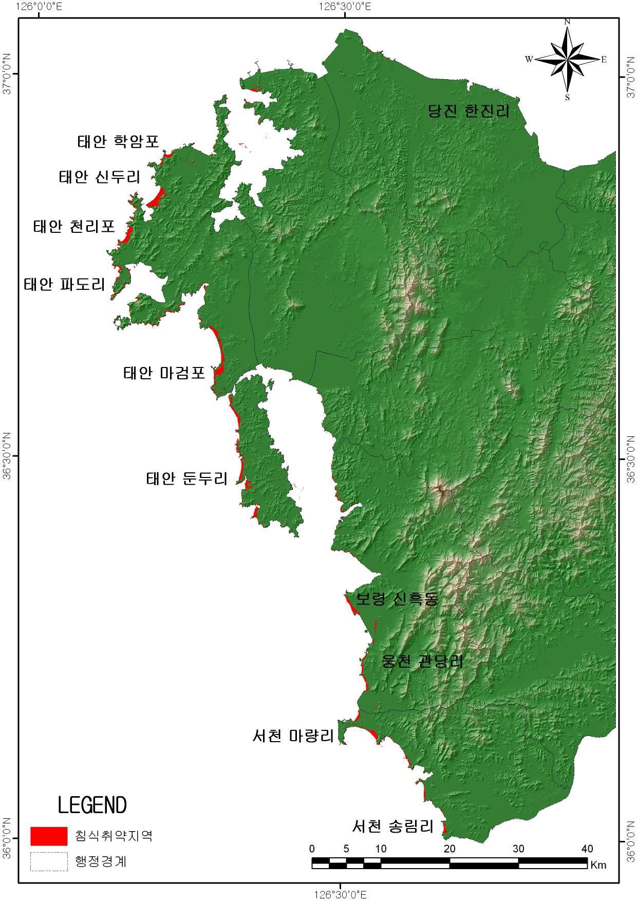 해수면 상승시 침식취약지