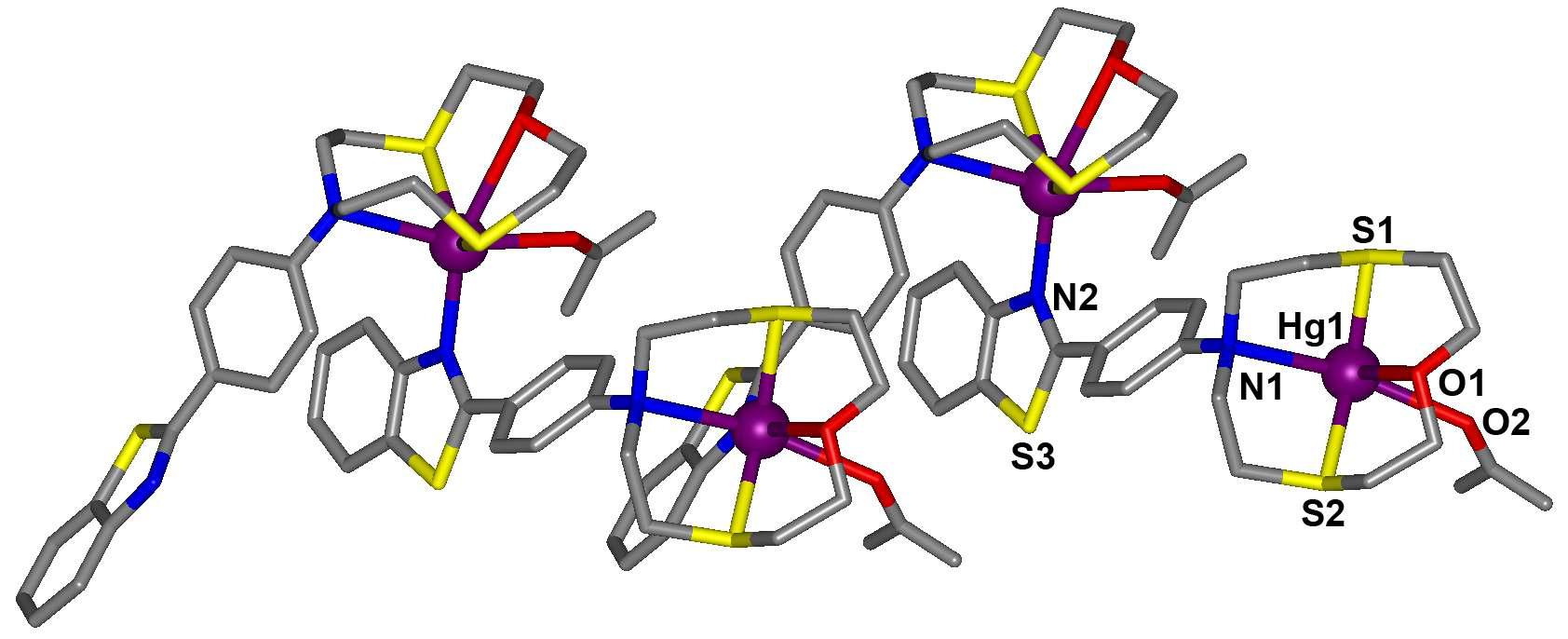 수은(II) 착물의 1D 지그재그형 고분자 6,{[Hg(L)(acetone)]ClO4}n.