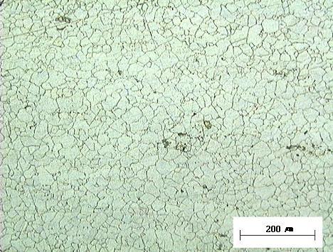 Microstructure of a Waspaloy compressor disk. Average grain size is about 20 um.