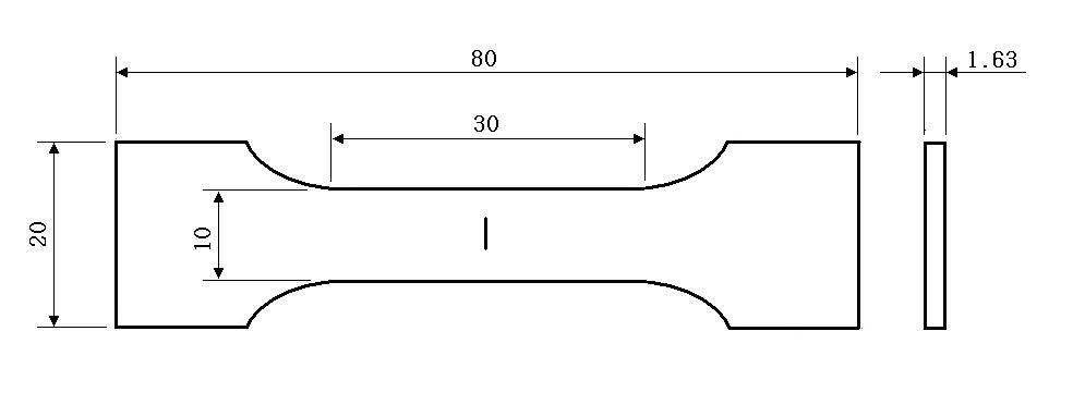 Geometry of fatigue specimen (dimensions : ㎜)