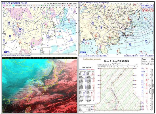 2010. 1. 30. 00UTC 일기도 및 영상자료