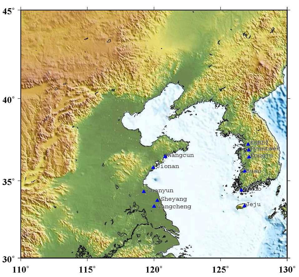 한국과 중국의 광대역 임시관측소