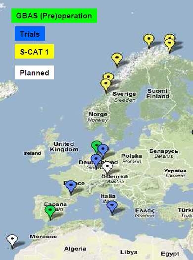 그림 2.11 유럽의 GBAS 개발 현황