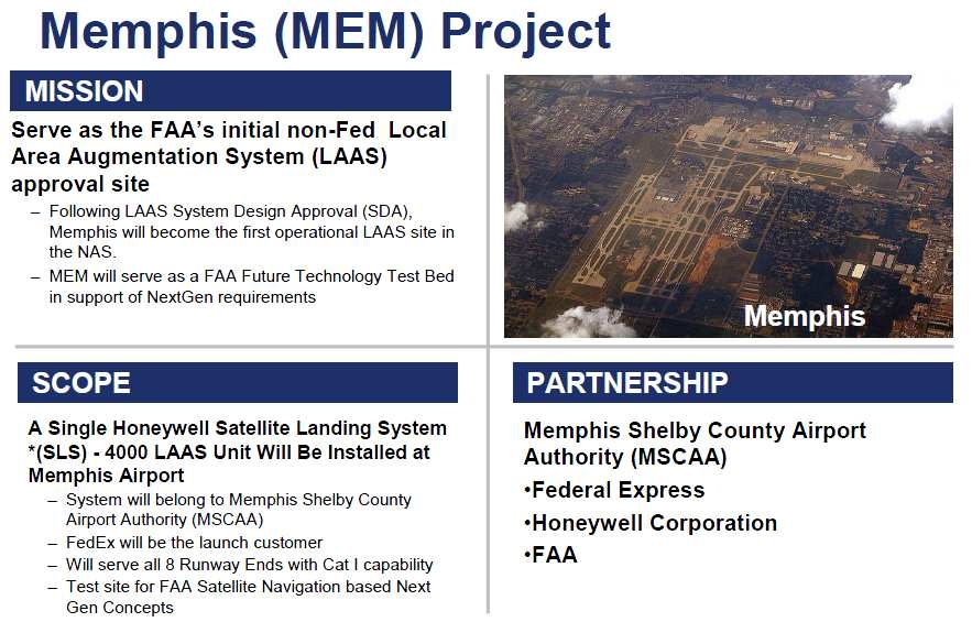 그림 2.12 멤피스 공항의 FAA 진행 프로젝트