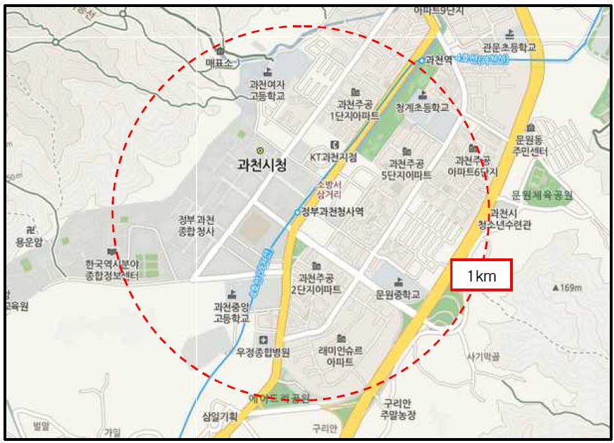 정부과천청사역 위치도