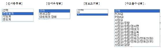 장 애 검 색 조 건 목 록