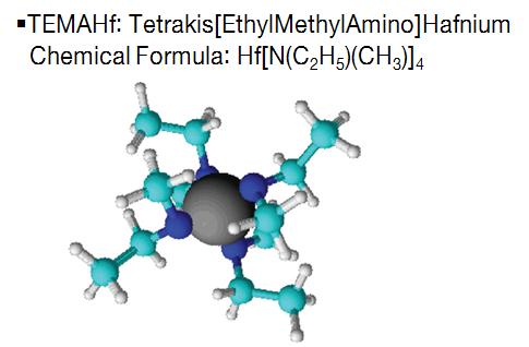 TEMAHf: Tetrakis[EthylMethylAmino]Hafnim의 화학구조