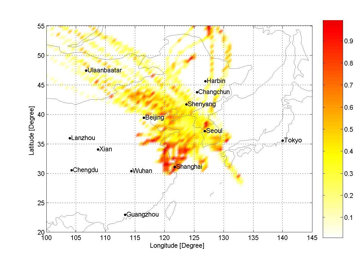 Estimation of long distance transportation of air pollution sources.